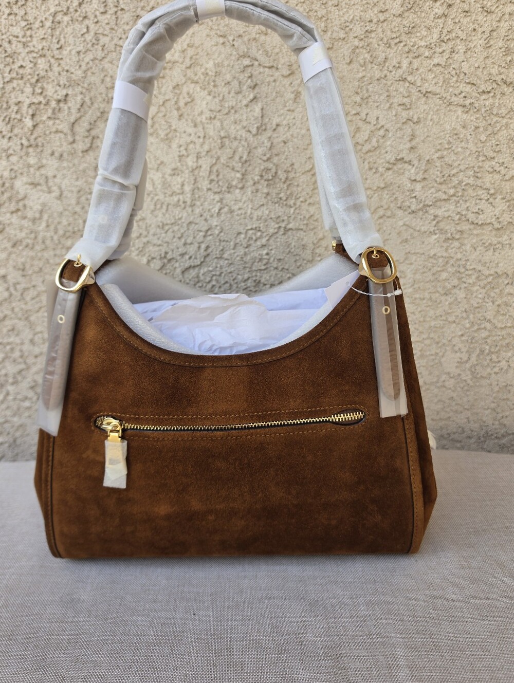 Coach Erin Suede Leather Shoulder Bag Hsndbag Gold/Warm Brown NWT - Picture 5 of 14